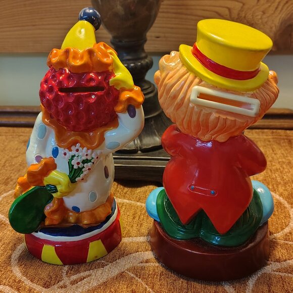 VTG Set of 2 Del Monte Big Top Bonanza Clown Piggy Bank Banks 1985 - Picture 4 of 5